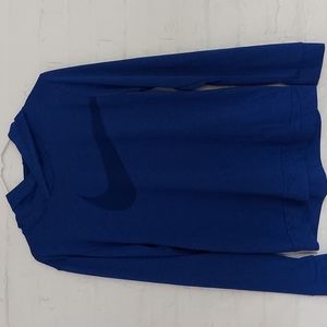 Nike Boys Dri-Fit Hooded Long Sleeve TSHIRT, Blue, Size XL, Excellent Condition